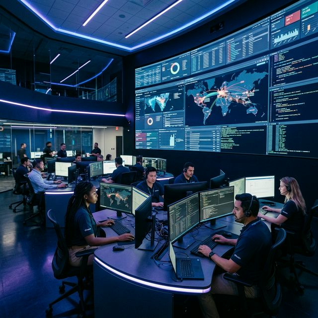 Cybersecurity team working